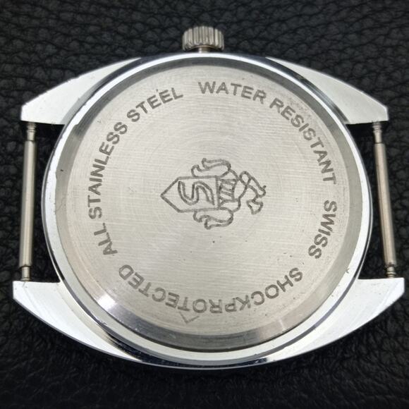 Vintage 1973  Henri Sandoz Manual Mens Silver Watch W/Nato Strap - Picture 8 of 9